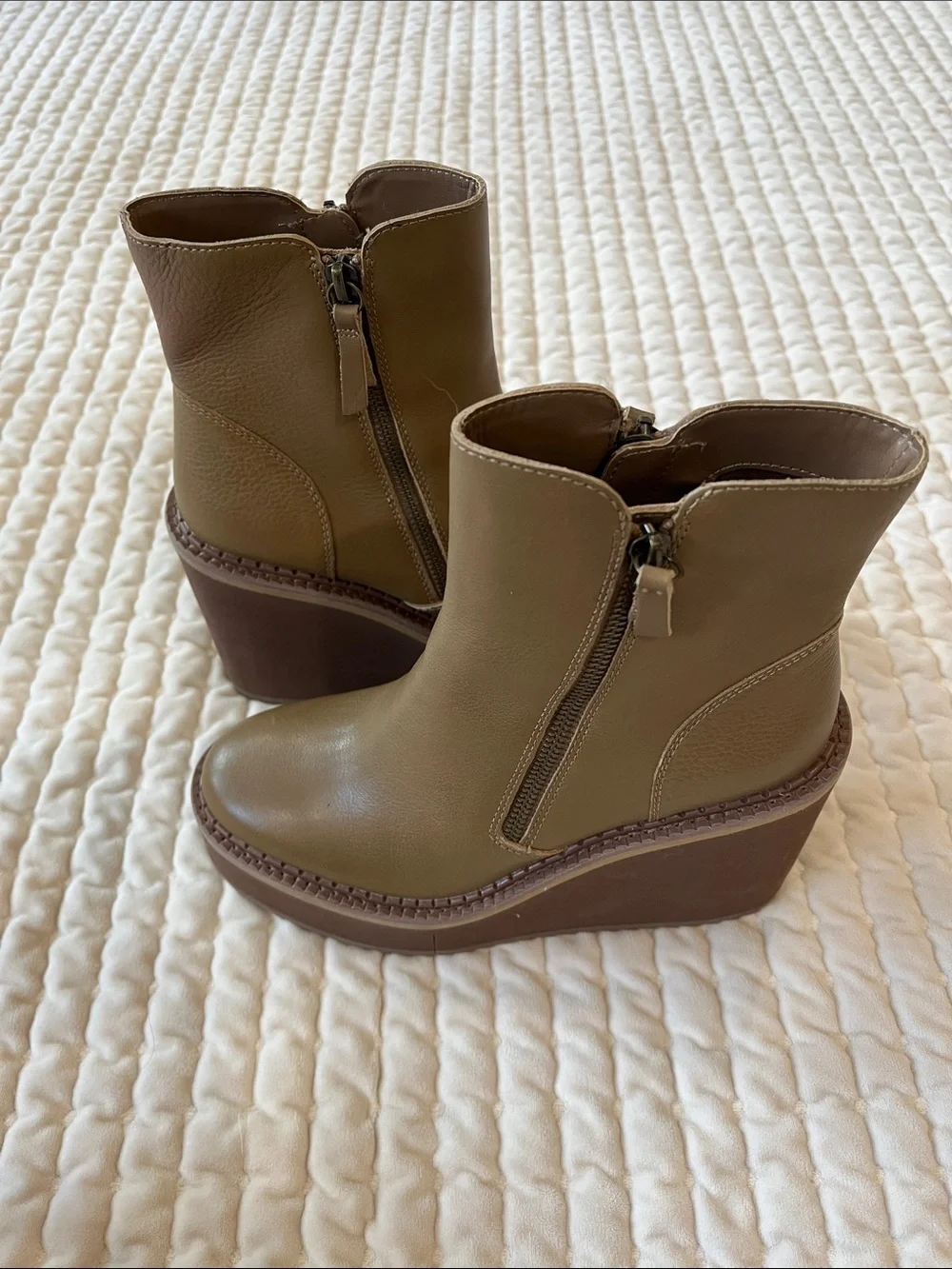 Naked Feet Brown Platform Wedge Ankle Boots